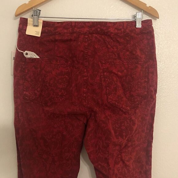 NWT ANTHROPOLOGIE Pilcro & The Letterpress High Rise Denim Flocked Leggings - Picture 14 of 16